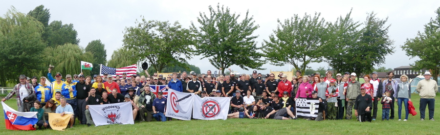 Group photo of the participants of the 19th World Championship in Knife Throwing and Axe Throwing 2019. Click for larger image.