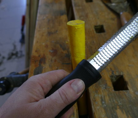You can adjust your synthetic handle to the right form and fit using a microplane file.