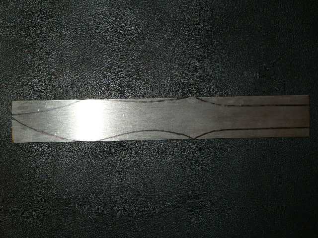 That's how the raw throwing knife looks on the steel.